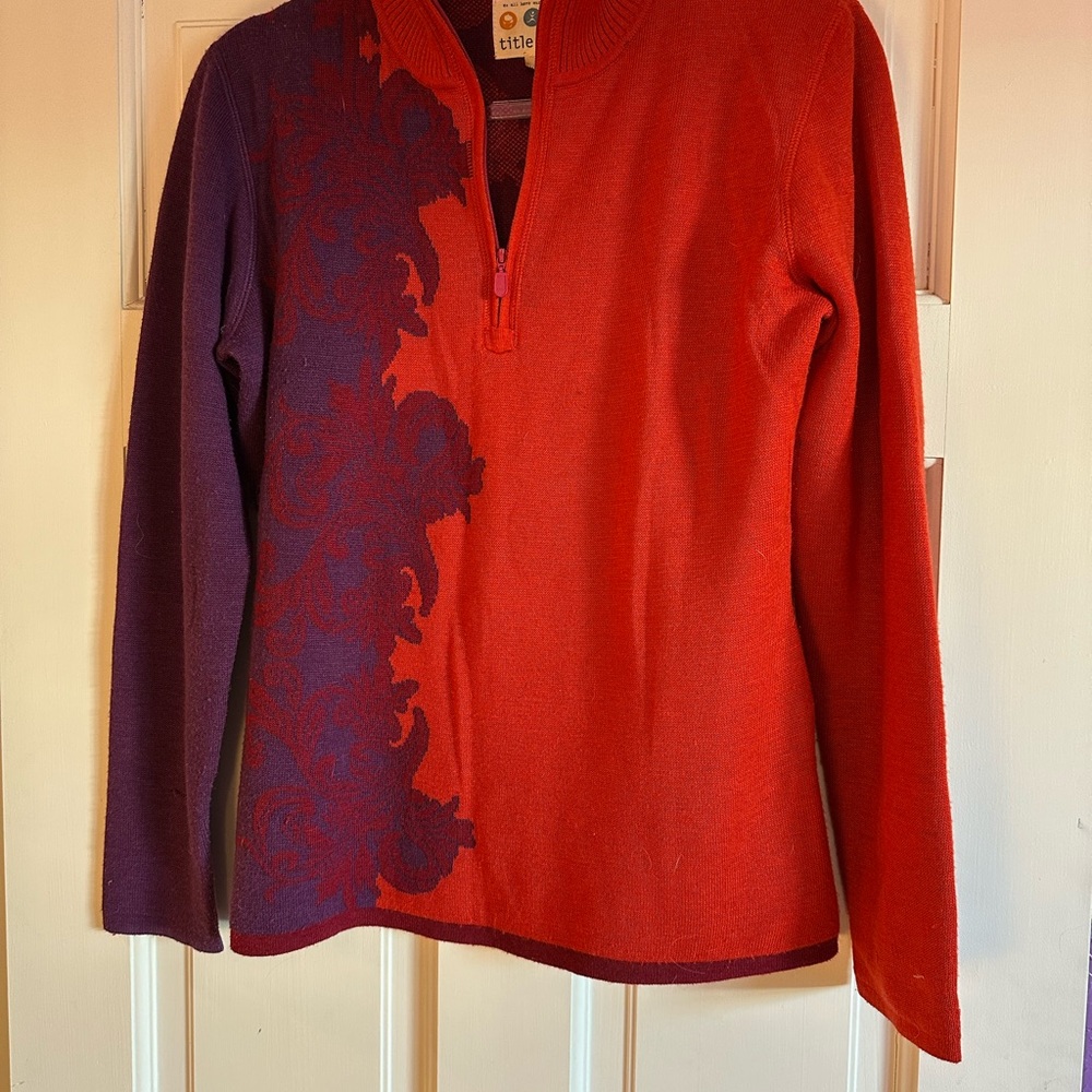 Title Nine Medium Red and Purple Women's Sweater